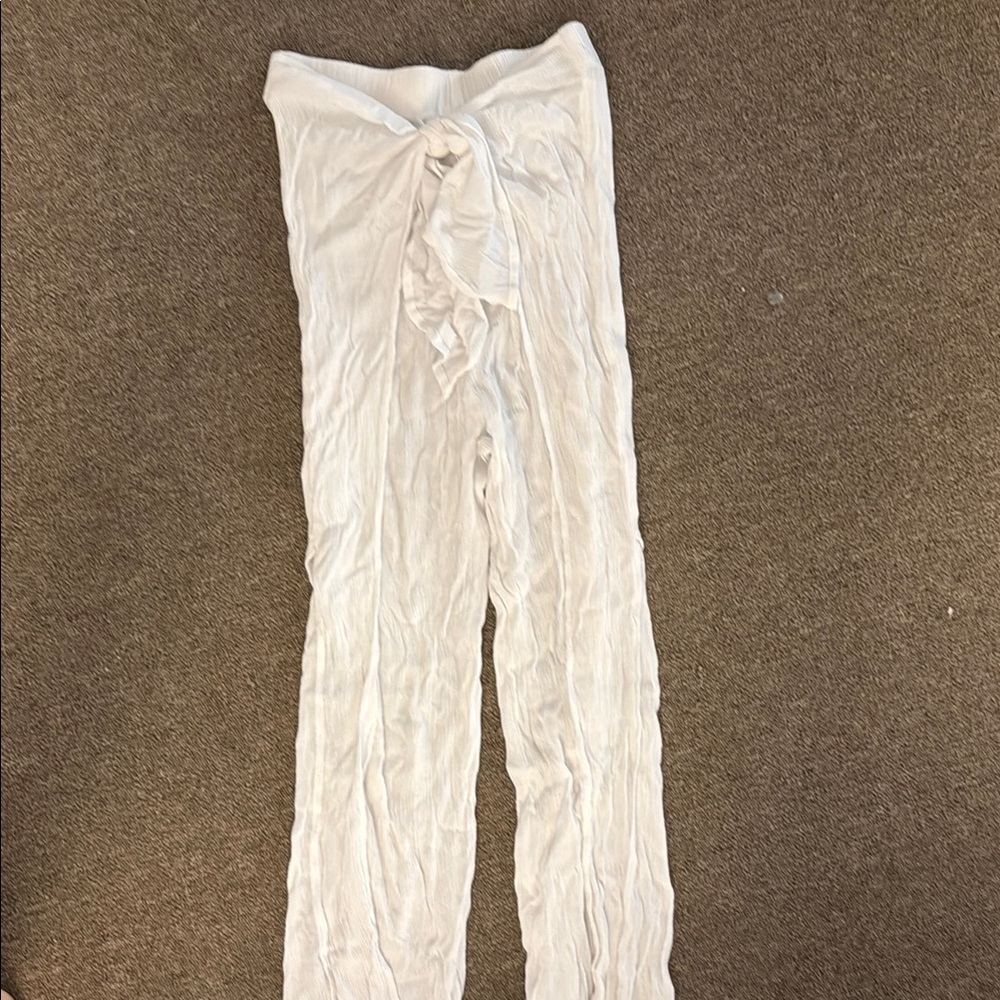 Elegant White Flowy Pants